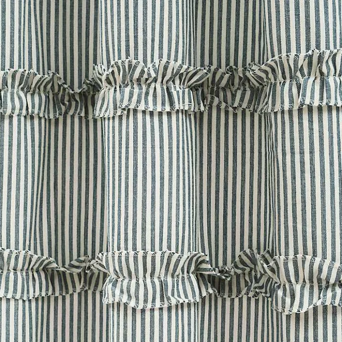Outlet Kirklands Home Denim Vintage Stripe Shower Curtain Blue