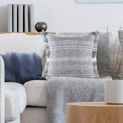 Sale Kirklands Home Denim Contemporary Stripe Outdoor Throw Pillow