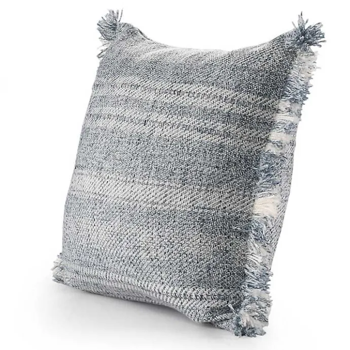 Sale Kirklands Home Denim Contemporary Stripe Outdoor Throw Pillow