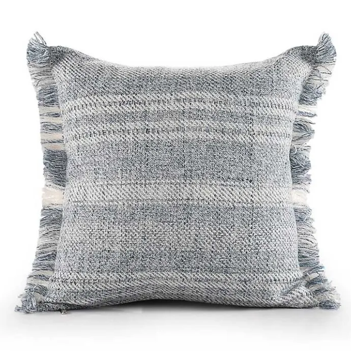 Sale Kirklands Home Denim Contemporary Stripe Outdoor Throw Pillow