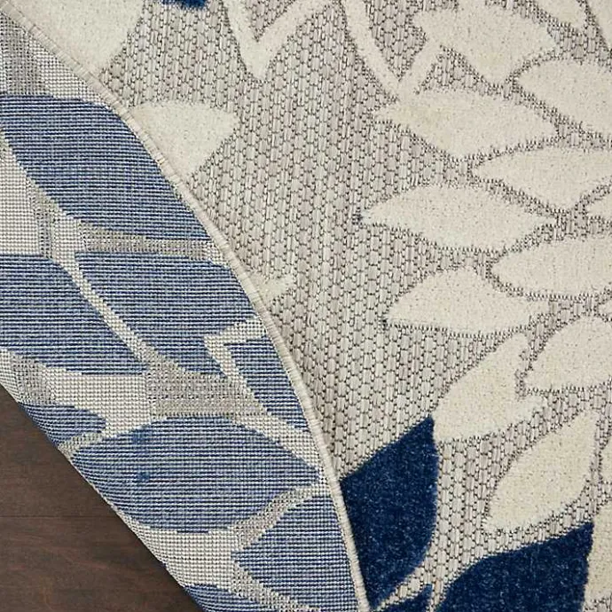 Sale Kirklands Home Denim Floral Burst Round Outdoor Area Rug