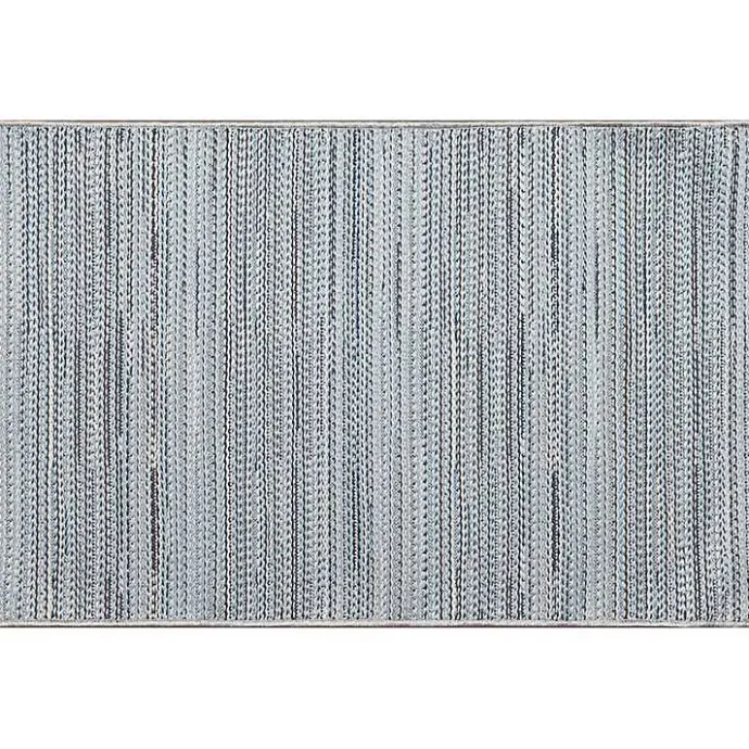 Sale Kirklands Home Denim Woven Lines Indoor/Outdoor Accent Rug, 2x2 Blue