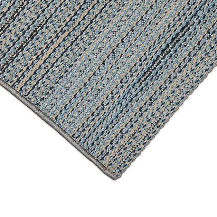 Sale Kirklands Home Denim Woven Lines Indoor/Outdoor Accent Rug, 2x2 Blue