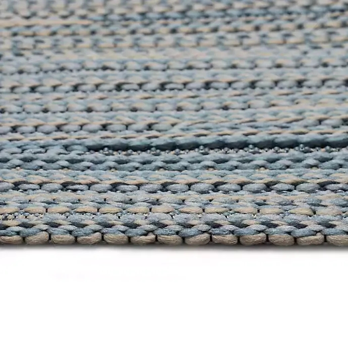 Sale Kirklands Home Denim Woven Lines Indoor/Outdoor Accent Rug, 2x2 Blue