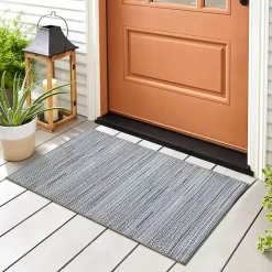 Outlet Kirklands Home Denim Woven Lines Indoor/Outdoor Accent Rug, 2x3 Blue