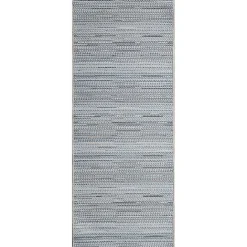 Discount Kirklands Home Denim Woven Lines Indoor/Outdoor Runner, 1x4 Blue