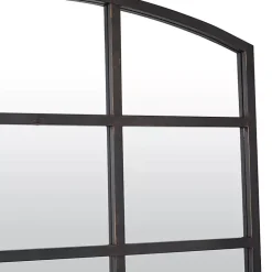 Online Kirklands Home Distressed Metal Windowpane Arched Mirror Black