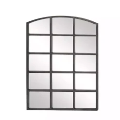 Online Kirklands Home Distressed Metal Windowpane Arched Mirror Black