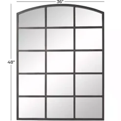Online Kirklands Home Distressed Metal Windowpane Arched Mirror Black