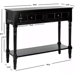 Best Kirklands Home Distressed Wood 2-Drawer Console Table Black