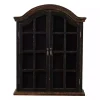 Kirklands Home Distressed Black Wood Wall Cabinet