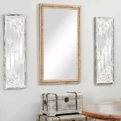 Outlet Kirklands Home Distressed Brown Beaded Wall Mirror