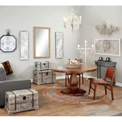 Outlet Kirklands Home Distressed Brown Beaded Wall Mirror
