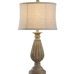 Online Kirklands Home Distressed Brown Spindle Table Lamp Tan