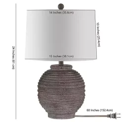 Kirklands Home Distressed Charcoal Textured Resin Table Lamp White