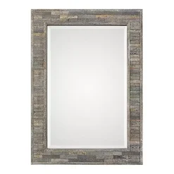 Online Kirklands Home Distressed Charcoal Wooden Wall Mirror