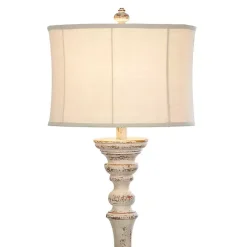 New Kirklands Home Distressed Cream Spindle Floor Lamp Ivory