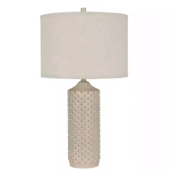 New Kirklands Home Distressed Cream Textured Table Lamps, Set of 2 Tan
