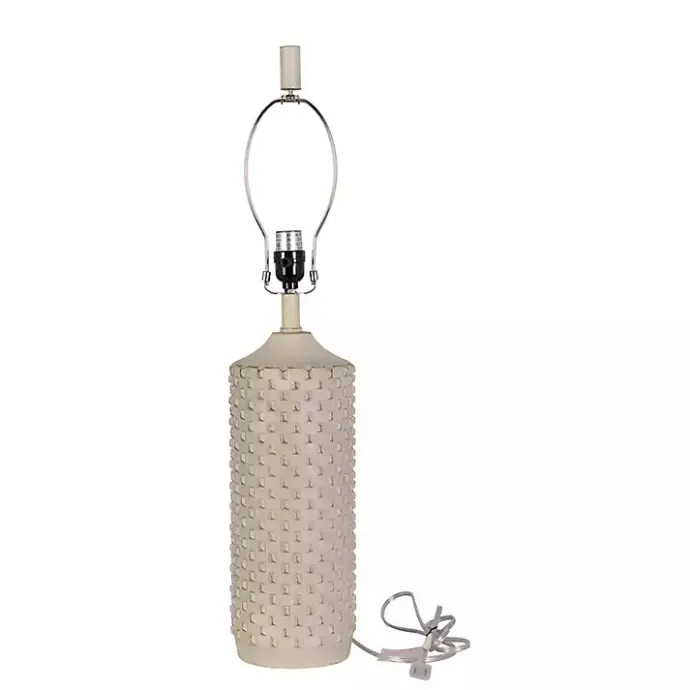 New Kirklands Home Distressed Cream Textured Table Lamps, Set of 2 Tan