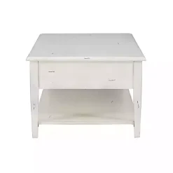 New Kirklands Home Distressed Cream Wood 3-Drawer Coffee Table Ivory