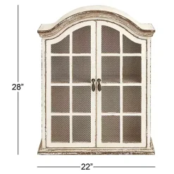 Kirklands Home Distressed Cream Wood Wall Cabinet