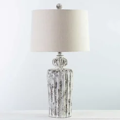 Hot Kirklands Home Distressed Fluted Tuscany Table Lamp Ivory