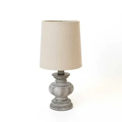 Outlet Kirklands Home Distressed Gray Baluster Mini Table Lamp Tan