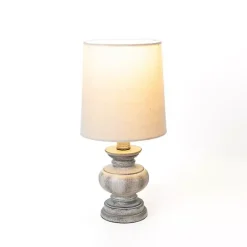 Outlet Kirklands Home Distressed Gray Baluster Mini Table Lamp Tan