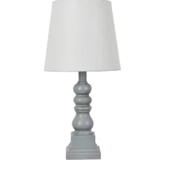 New Kirklands Home Distressed Gray Candlestick Table Lamp White