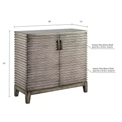 Hot Kirklands Home Distressed Linear 2-Door Wooden Chest Gray