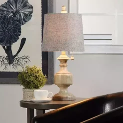 Kirklands Home Distressed Urn Resin Table Lamp Gray