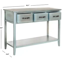 Sale Kirklands Home Distressed Light 3-Drawer Console Table Blue