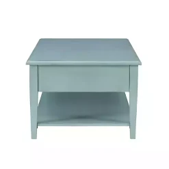 Outlet Kirklands Home Distressed Turquoise Wood 3-Drawer Coffee Table Blue
