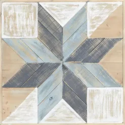 Best Kirklands Home Distressed White and Blue Farm Star Wall Plaque