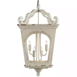 New Kirklands Home Distressed Carriage Pendant Light White