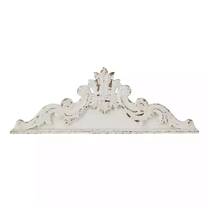Clearance Kirklands Home Distressed Carved Arabesque Wall Plaque White