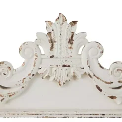 Clearance Kirklands Home Distressed Carved Arabesque Wall Plaque White