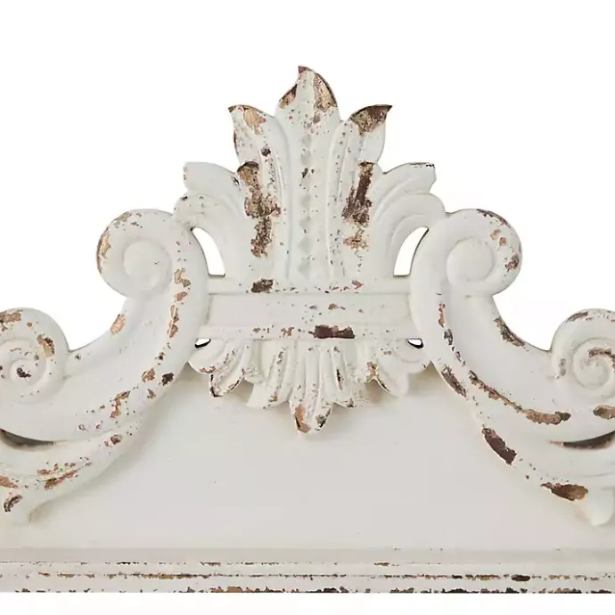 Clearance Kirklands Home Distressed Carved Arabesque Wall Plaque White
