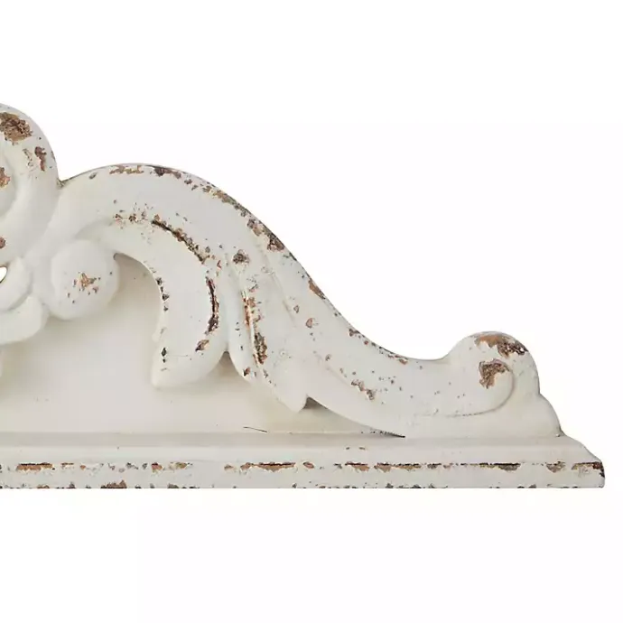 Clearance Kirklands Home Distressed Carved Arabesque Wall Plaque White