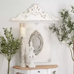 Clearance Kirklands Home Distressed Carved Arabesque Wall Plaque White