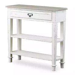 New Kirklands Home Distressed 1-Drawer Console Table White