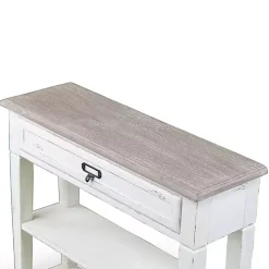 New Kirklands Home Distressed 1-Drawer Console Table White