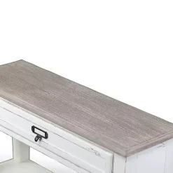 New Kirklands Home Distressed 1-Drawer Console Table White