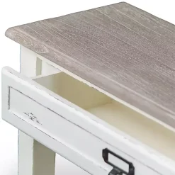 New Kirklands Home Distressed 1-Drawer Console Table White