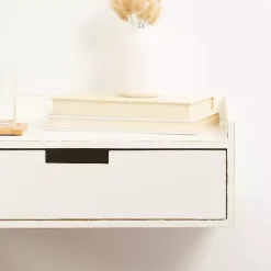 Best Kirklands Home Distressed Drawer Kitt Floating Side Table White