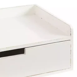 Best Kirklands Home Distressed Drawer Kitt Floating Side Table White