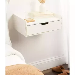 Best Kirklands Home Distressed Drawer Kitt Floating Side Table White