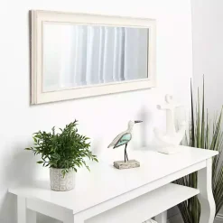Kirklands Home Distressed White Maron Wall Mirror