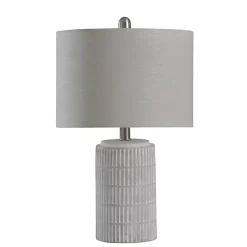 New Kirklands Home Distressed Modern Farmhouse Table Lamp White