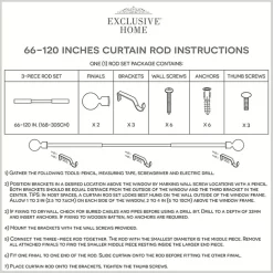 Kirklands Home Distressed White Open Sphere Curtain Rod, 120 in.